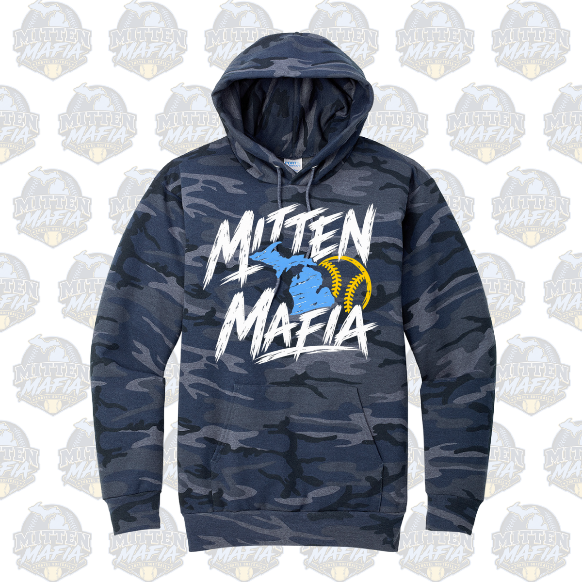 Mitten Mafia Softball Camo Hoodie