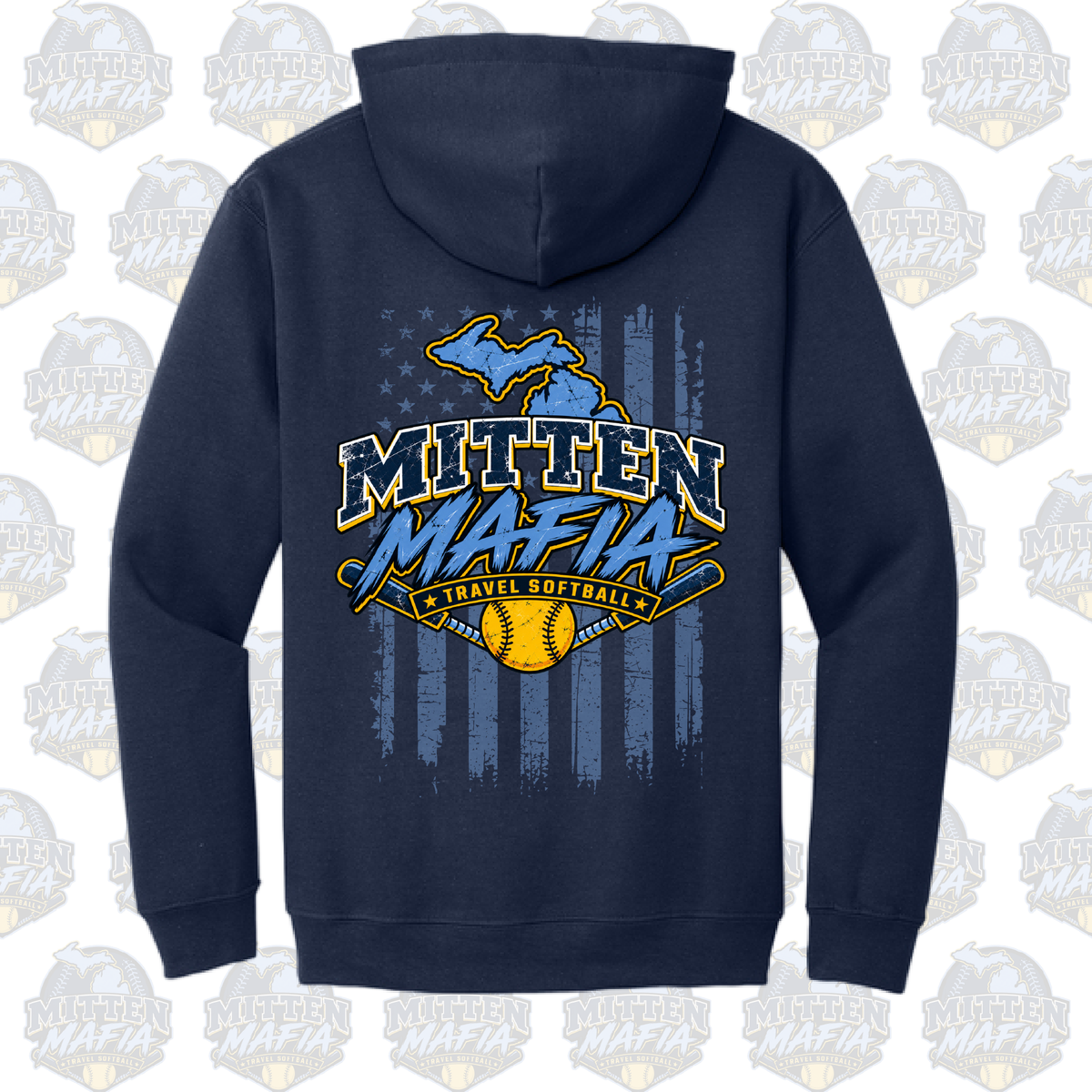 Mitten Mafia Softball Flag Hoodie