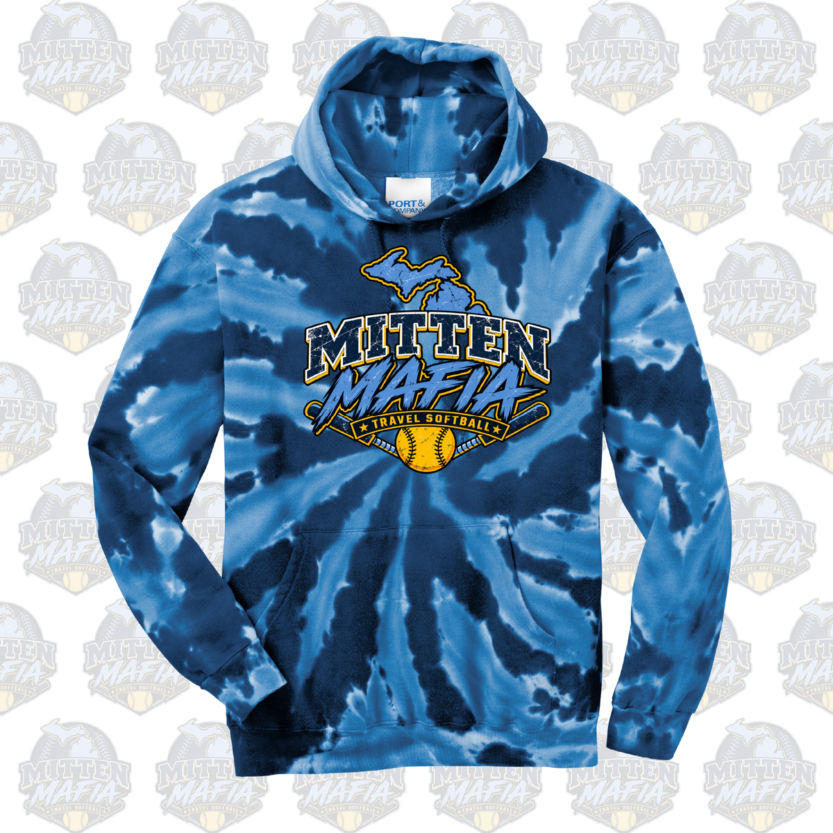 Mitten Mafia Softball Tie Dye Hoodie