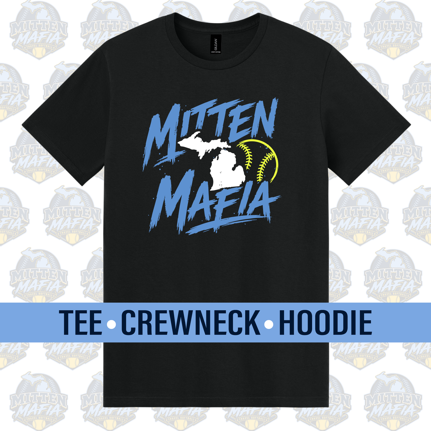 Mitten Mafia Softball Spirit Wear, Black Shirt