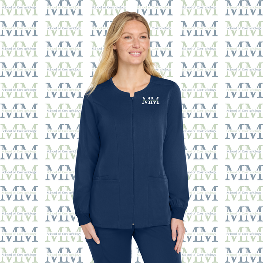 Women’s Premiere Flex Embroidered Full-Zip Scrub Jacket, Navy