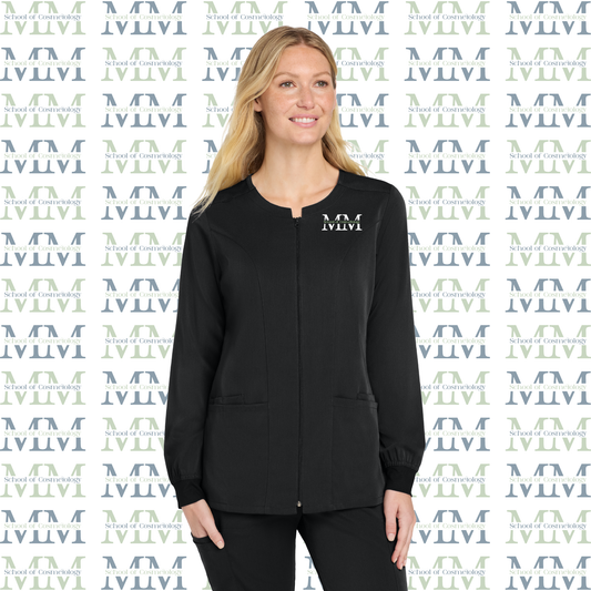 Women’s Premiere Flex Embroidered Full-Zip Scrub Jacket, Black