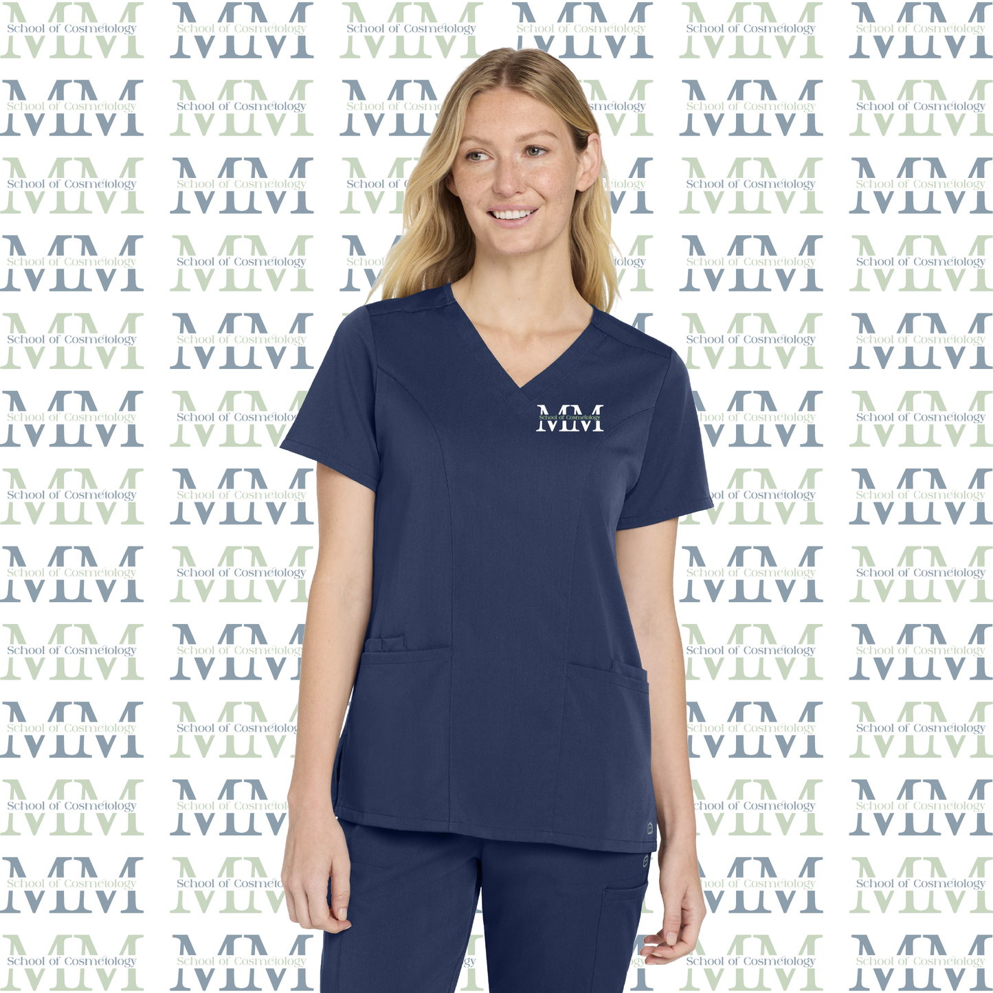 Women’s Premiere Flex Embroidered V-Neck Top, Navy