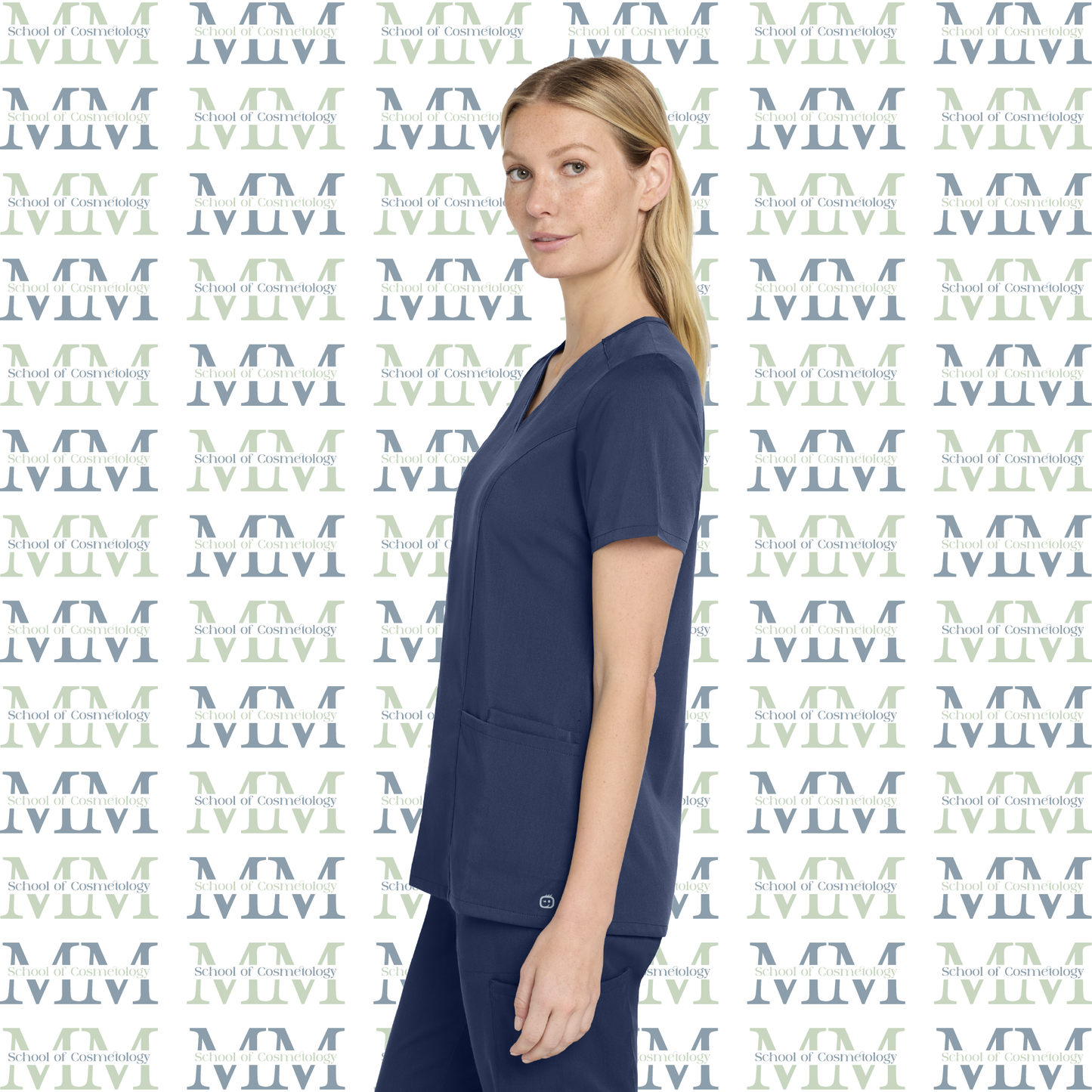 Women’s Premiere Flex Embroidered V-Neck Top, Navy