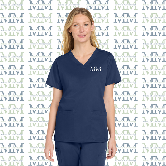 Women’s WorkFlex Embroidered V-Neck Top, Navy