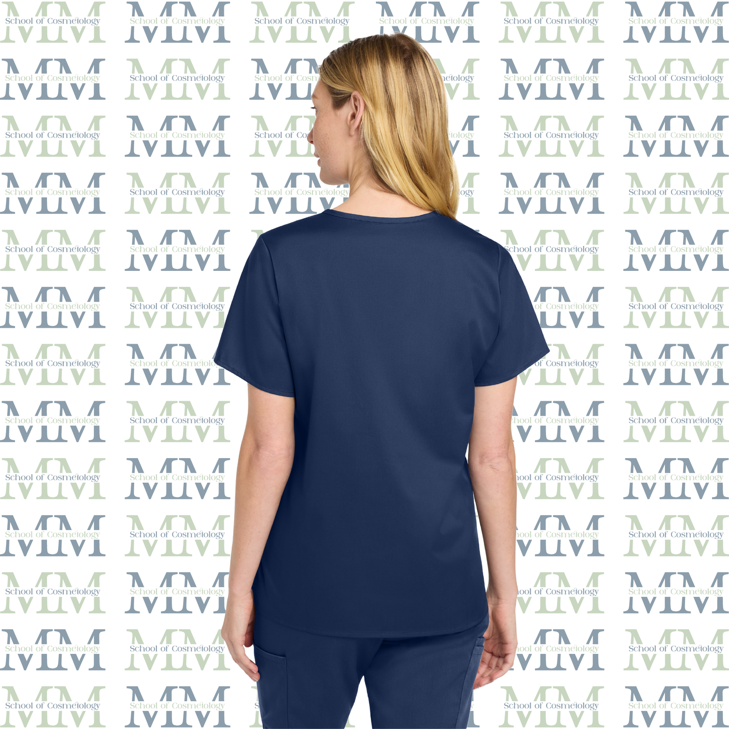 Women’s WorkFlex Embroidered V-Neck Top, Navy