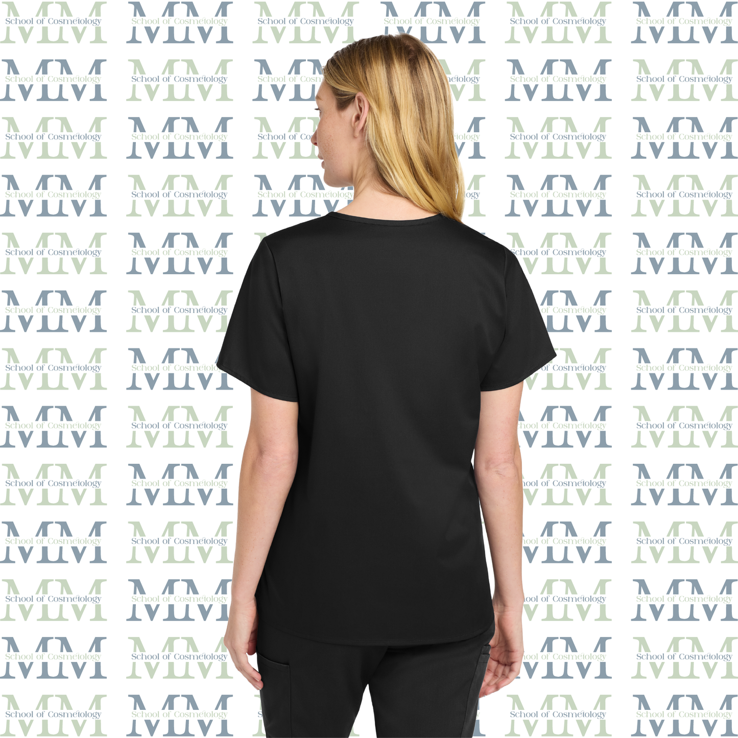 Women’s WorkFlex Embroidered V-Neck Top, Black