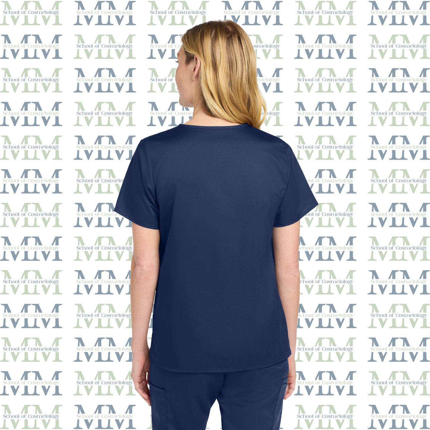 Women’s WorkFlex Embroidered Mock Wrap Top, Navy
