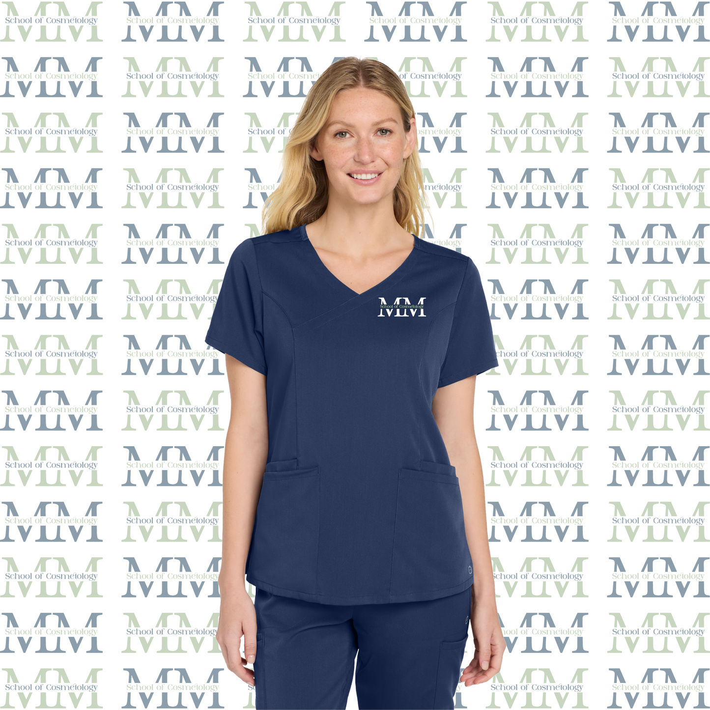 Women’s Premiere Flex Embroidered Mock Wrap Top, Navy