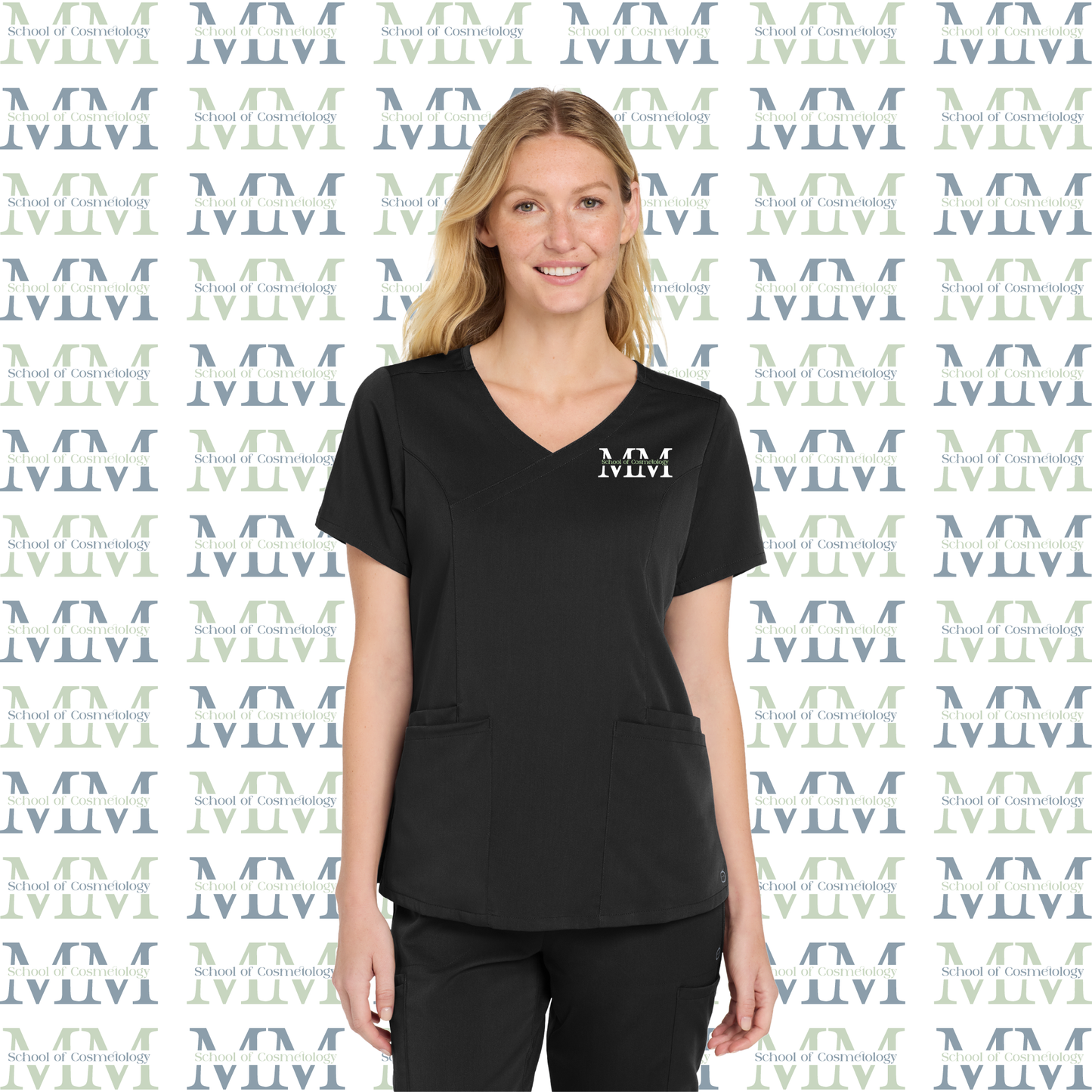 Women’s Premiere Flex Embroidered Mock Wrap Top, Black