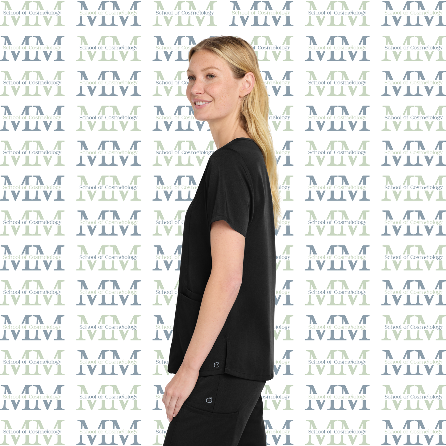 Women’s Premiere Flex Embroidered Mock Wrap Top, Black