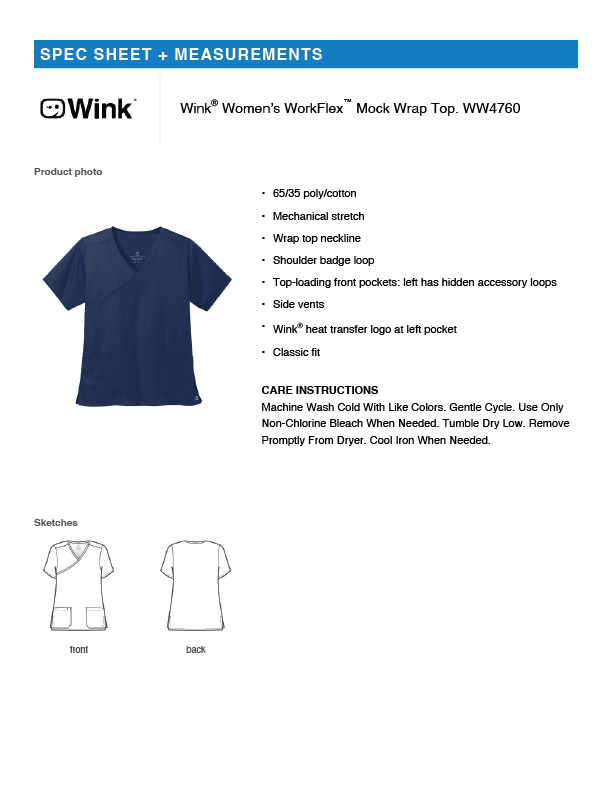 Women’s WorkFlex Embroidered Mock Wrap Top, Black