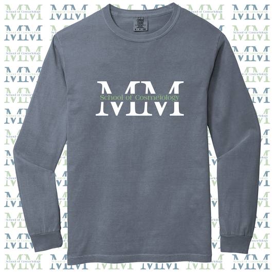 Mid Michigan School of Cosmetology Long Sleeve T-Shirt (Color-Blue Jean)