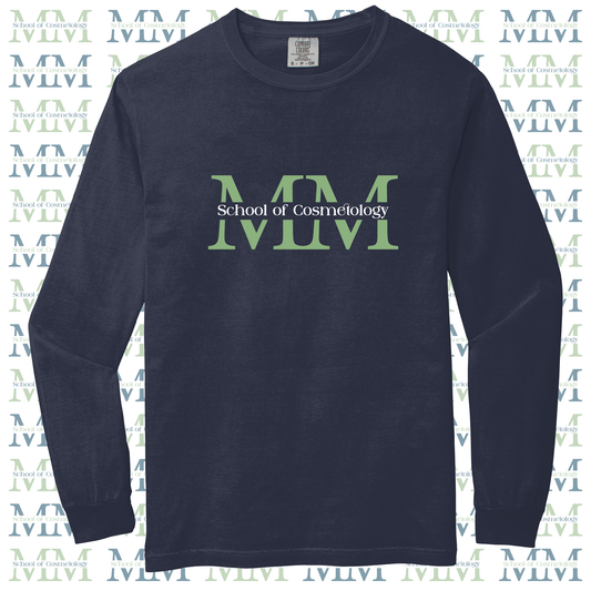 Mid Michigan School of Cosmetology Long Sleeve T-Shirt (Color-Navy)
