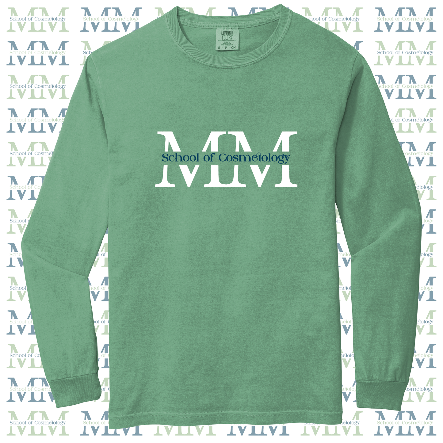 Mid Michigan School of Cosmetology Long Sleeve T-Shirt (Color-Light Green)
