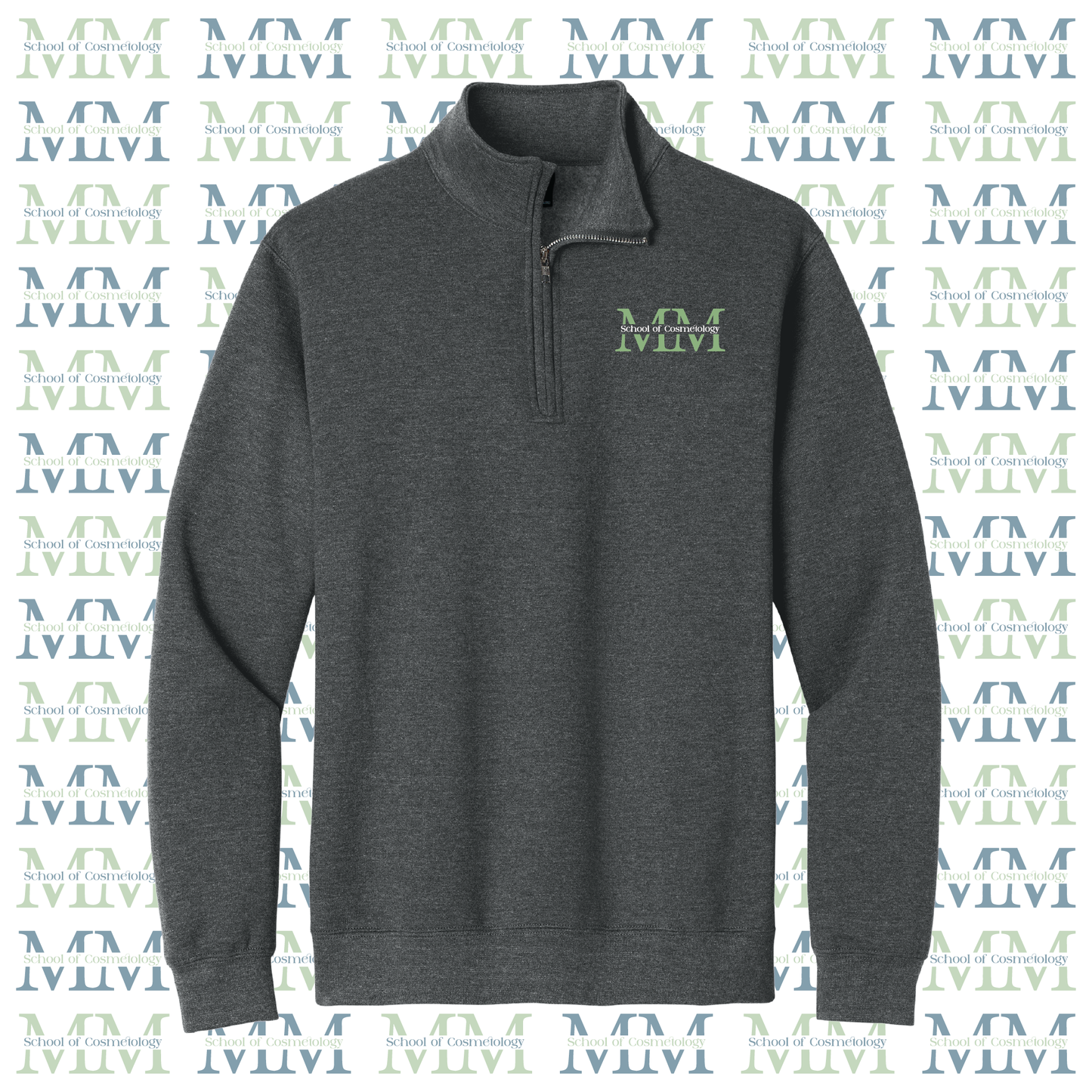 Mid Michigan School of Cosmetology Embroidered 1/4-Zip Sweatshirt (Charcoal Heather)