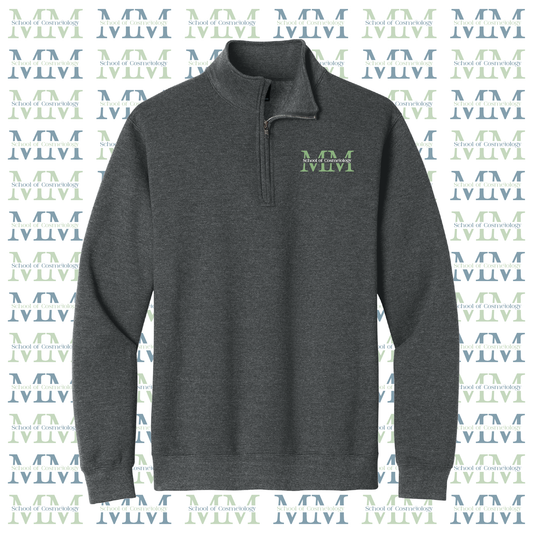 Mid Michigan School of Cosmetology Embroidered 1/4-Zip Sweatshirt (Charcoal Heather)