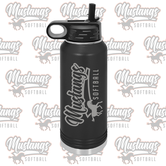 Clio Mustangs Softball Water Bottle