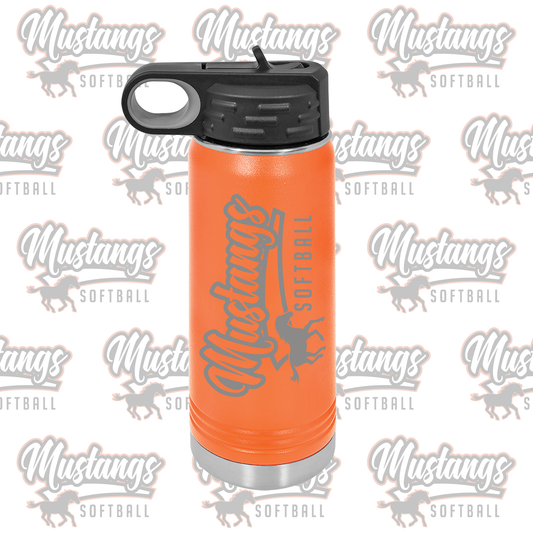 Clio Mustangs Softball Water Bottle