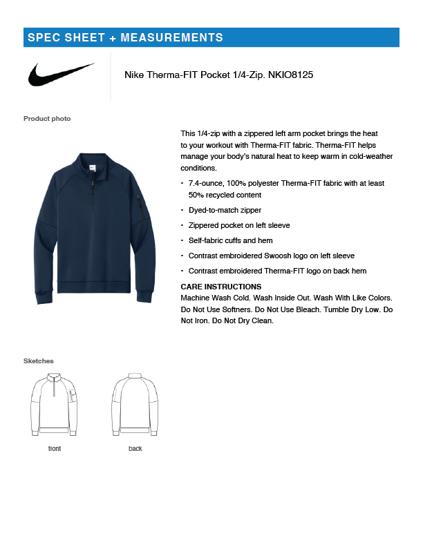 Mitten Mafia Softball Embroidered Nike Therma-FIT Pocket 1/4-Zip (Navy)