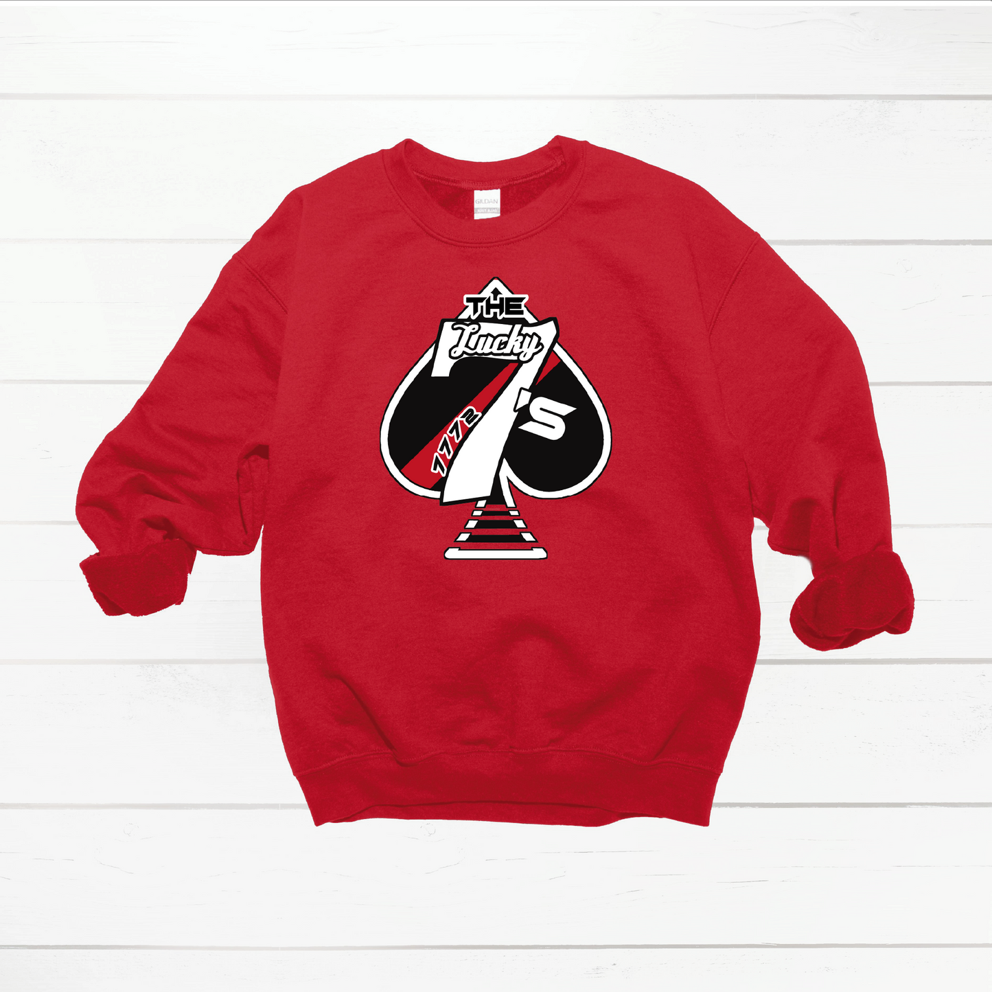 Montrose Robotics Team Lucky 7's Red T-Shirt, Long Sleeved Tee, Crewneck Sweatshirt or Hoodie