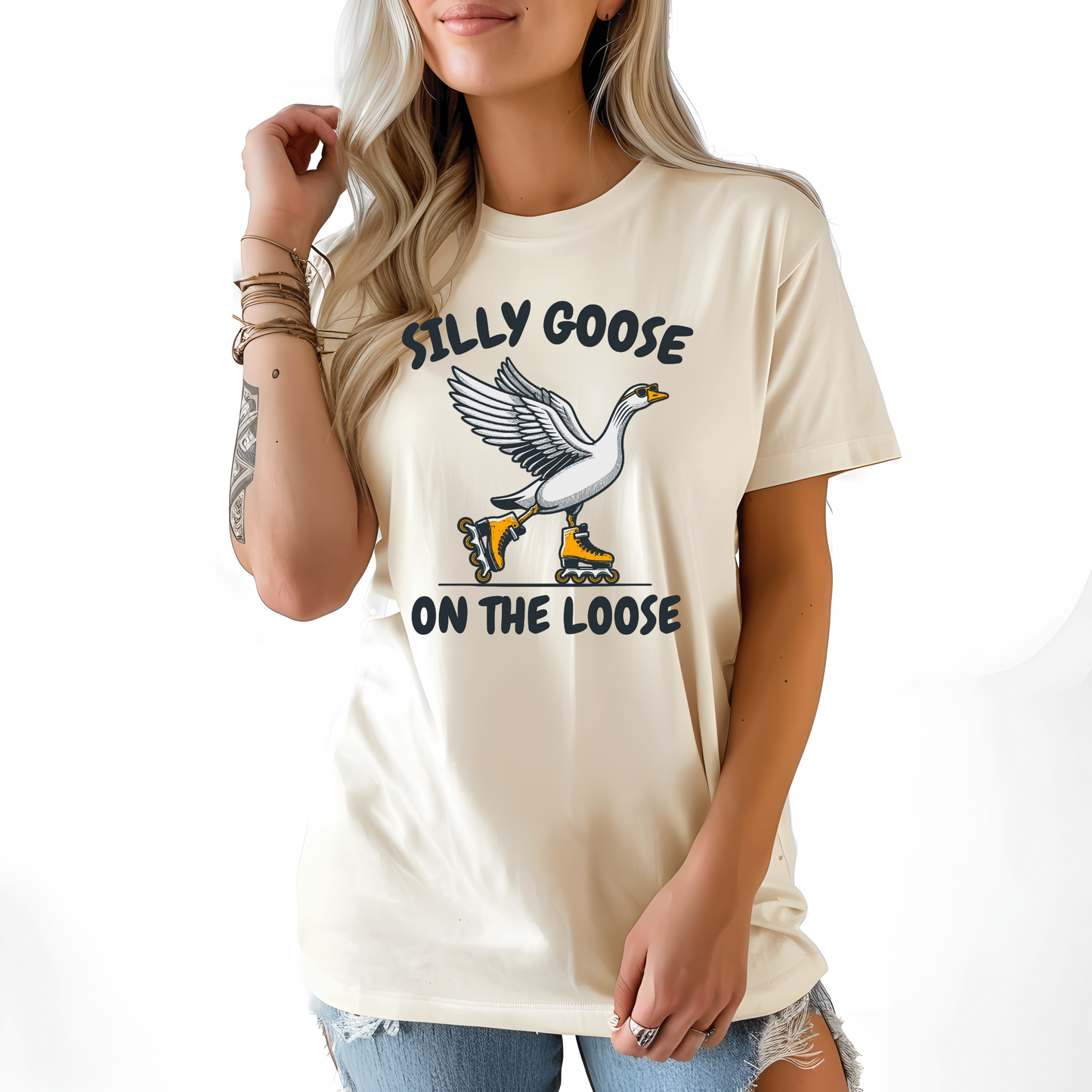 Silly Goose On The Loose Rollerblading T-Shirt