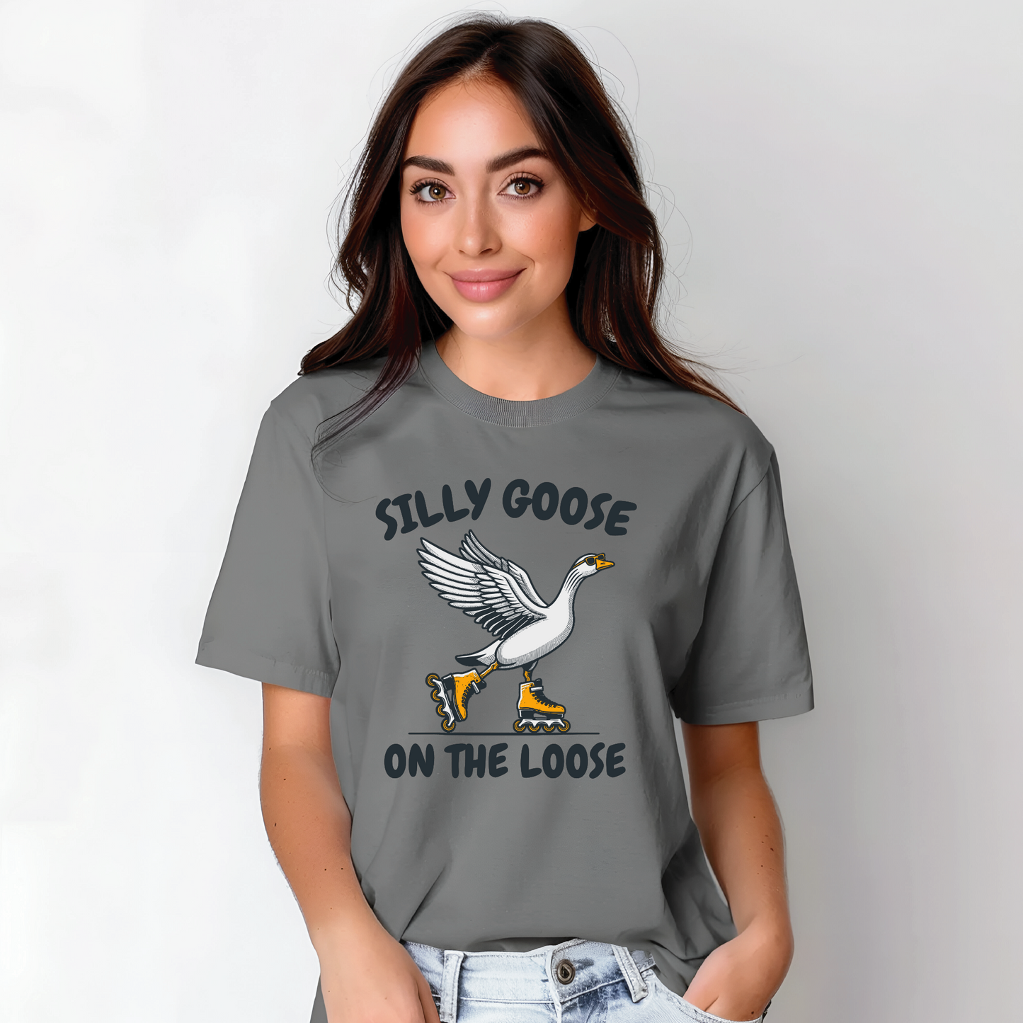 Silly Goose On The Loose Rollerblading T-Shirt