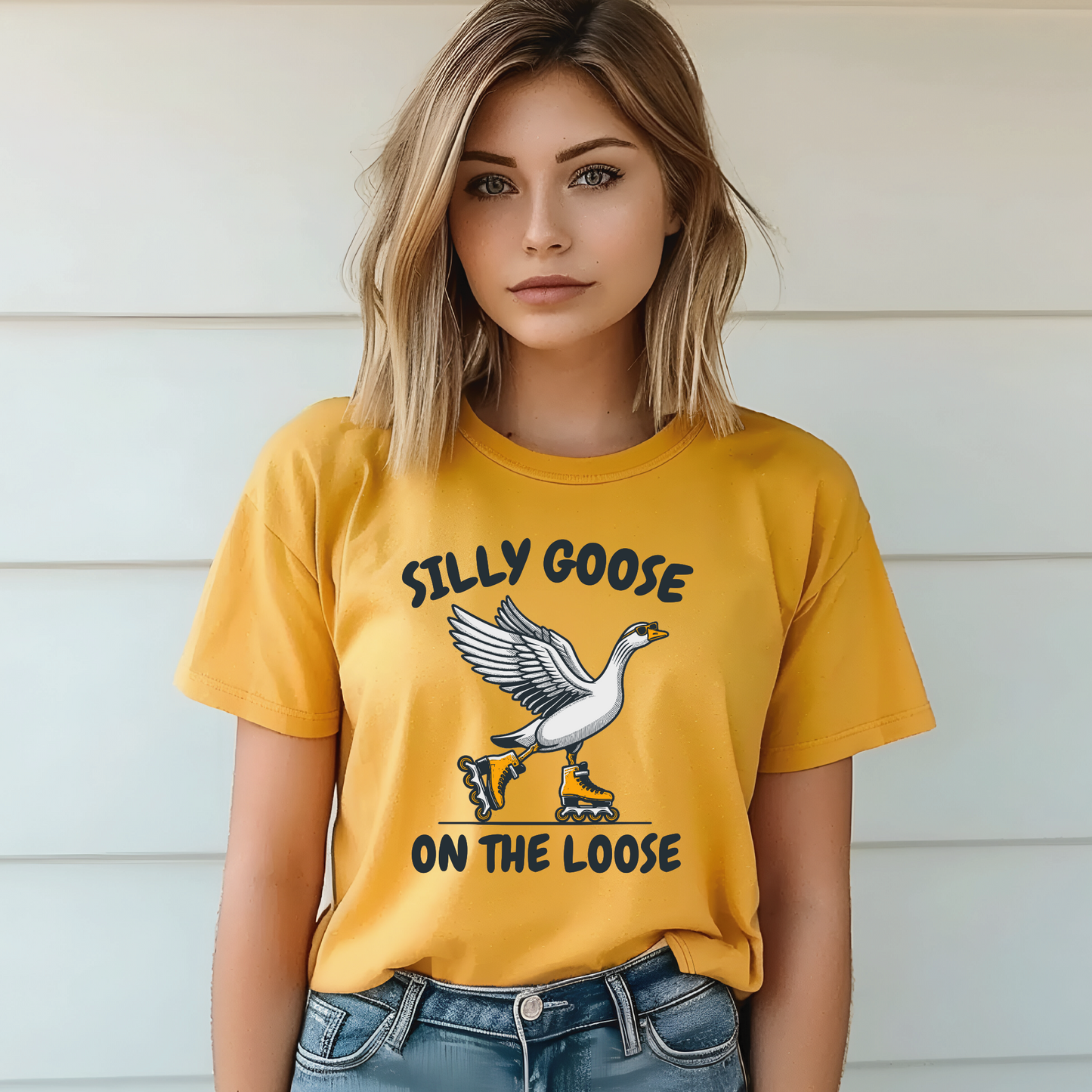 Silly Goose On The Loose Rollerblading T-Shirt