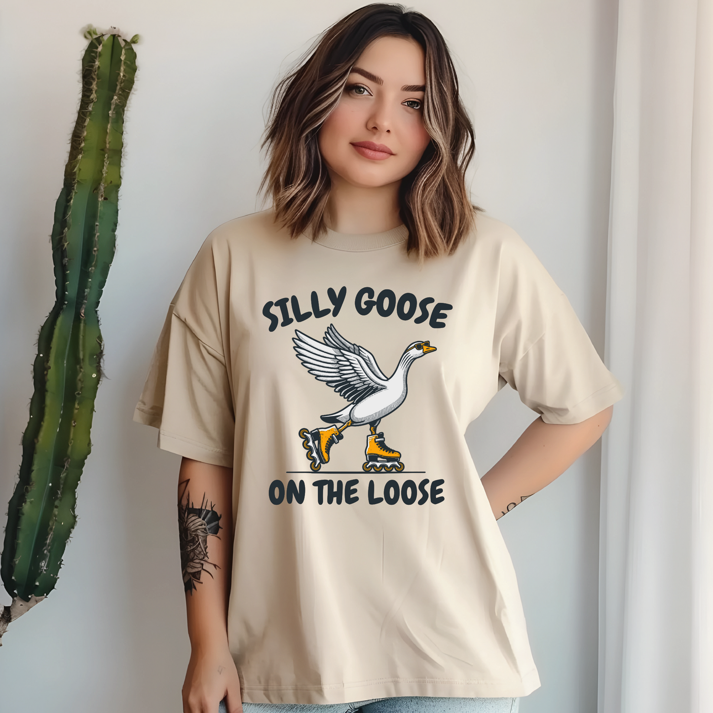 Silly Goose On The Loose Rollerblading T-Shirt