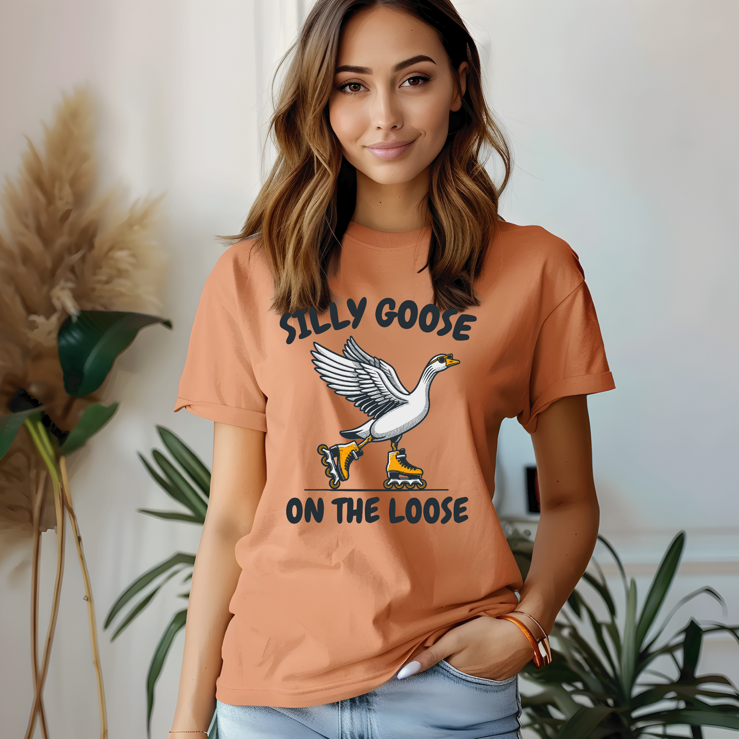 Silly Goose On The Loose Rollerblading T-Shirt