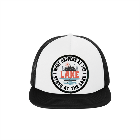 What Happens at the Lake Stays at the Lake Trucker Hat