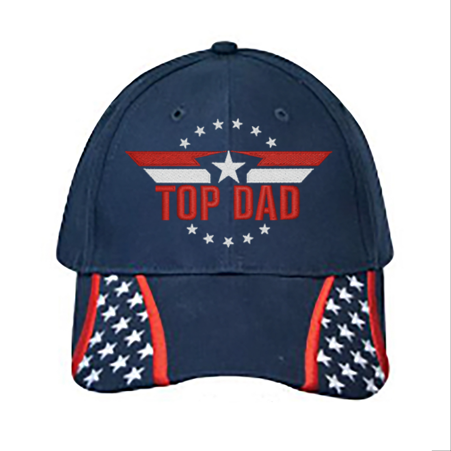 Embroidered Top Dad American Flag Hat